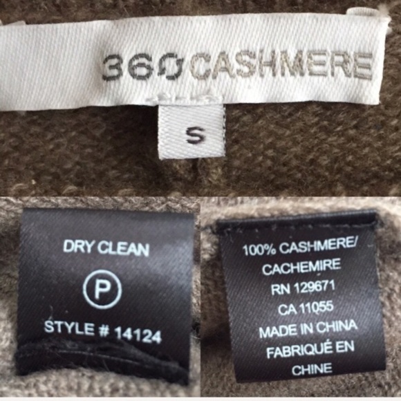 360 CASHMERE Brown Boat Neck Pullover Poncho Sweater Light Brown S - Picture 8 of 8